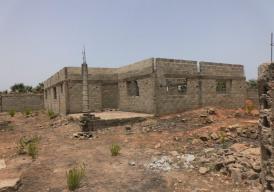 Incomplete 3 Bedroom bungalow with boys quarters at old yundum